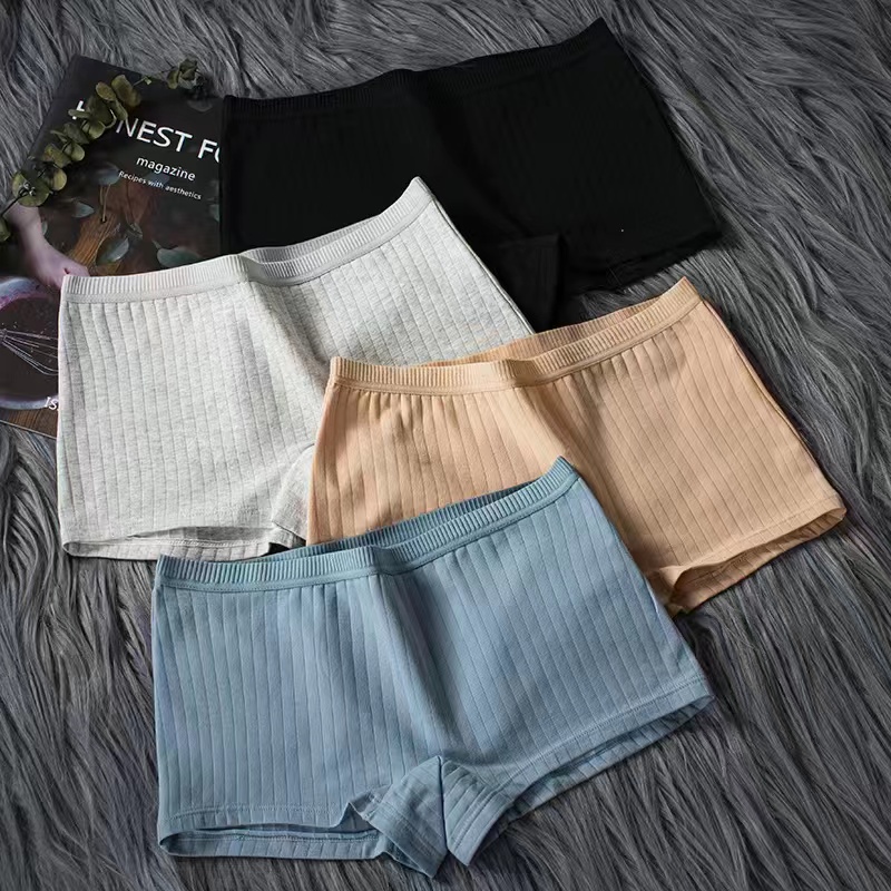 4 PCS Cotton Boxer Panties For Women Antibacterial Underwear Ladies