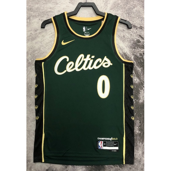 hot pressed 2023 nba Boston Celtics No. 0 Tatum green city edition