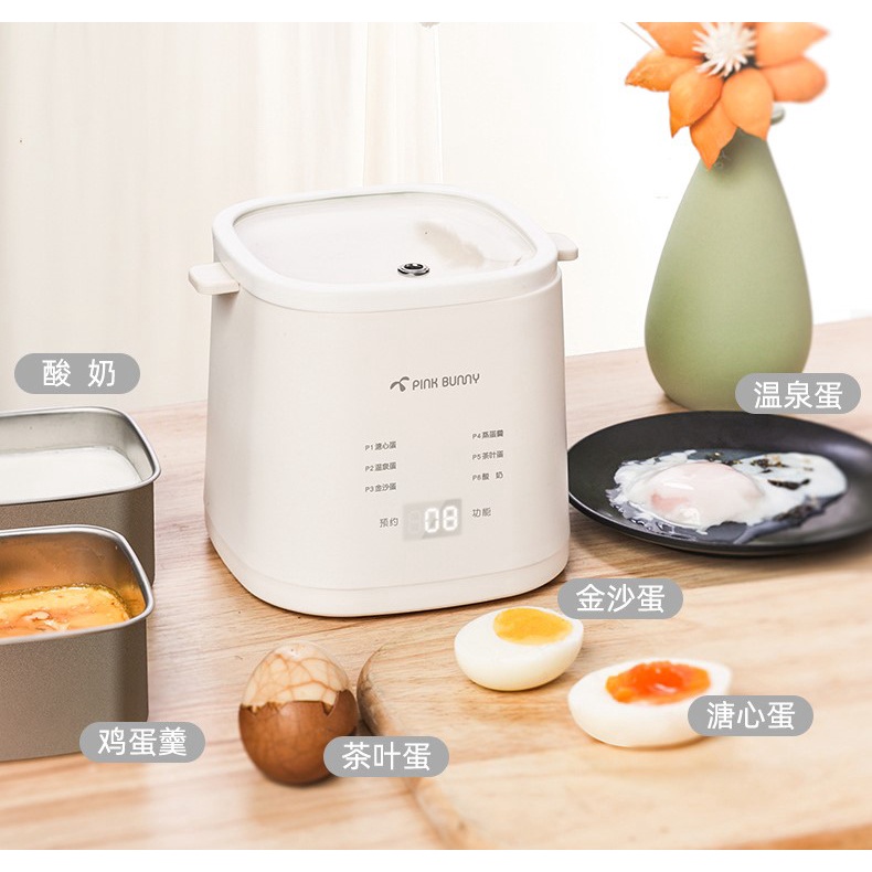 220V Electric Hot Spring Egg Boiler Steamer Stewed Eggs Custard Candy Heart Egg Steaming Cooker
