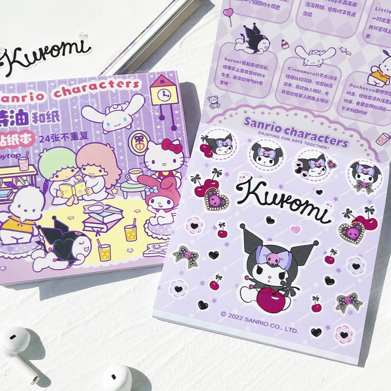 Sanrio Character Sticker Book 24 Sheets Washi Paper Stickers DIY ...