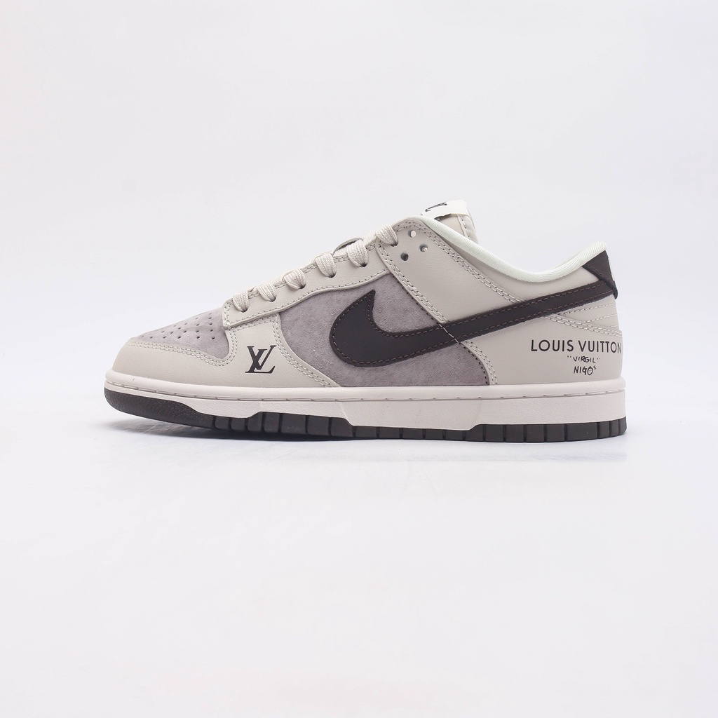 Nike SB Dunk Low Pro x LV Louis Vuitton joint classic low-top white and  brown sports couple versatile sneakers 36-45