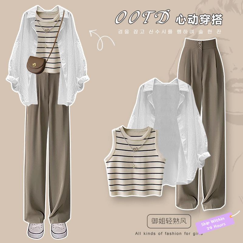 Printed casual pants for women 2023 spring new Korean style