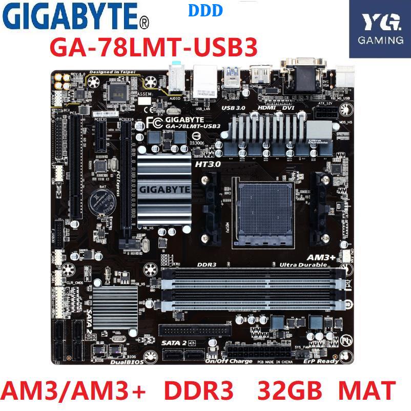 DDD GIGABYTE GA78LMTUSB3 Desktop Motherboard A78 Socket LGA AM3/AM3+ DDR3 32GB Micro ATX