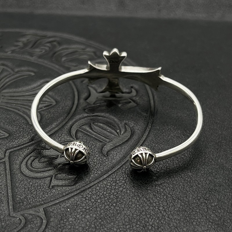 Silver 925 Cross Open Bracelet TINY Retro Punk Style