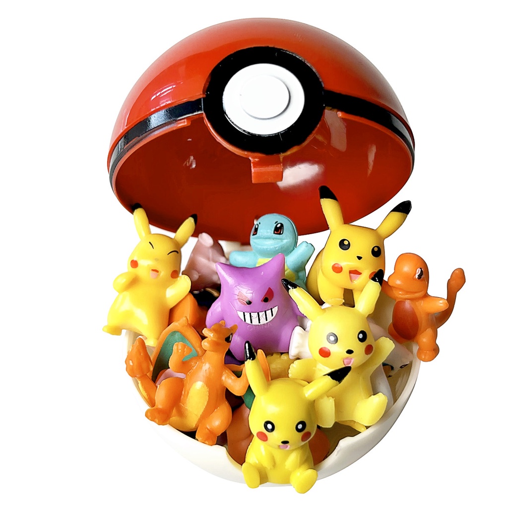 Pokeball Tomy Pokemon Ball Anime Figures Model Pikachu Pet Elf Balls 7CM  with 2-3CM or 4-6CM Dolls for Kids Toys Gift Birthday