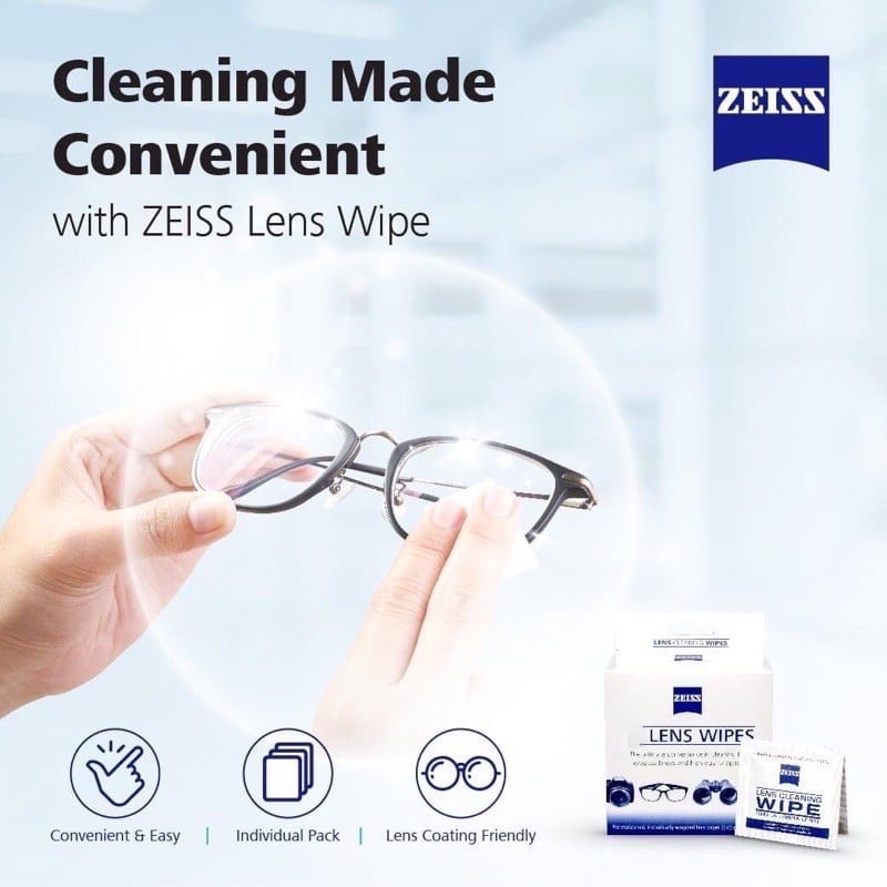 Zeiss 220 pcs Lenses Cleaning Wipes AlcoholFree (Box of 220) Over