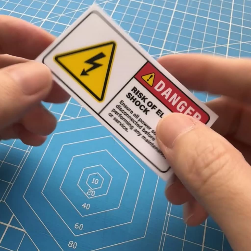 Risk of Electric Shock. Safety Sticker. Warning Caution Danger Sign ...