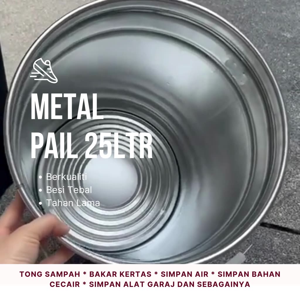 Metal Pail / Used Pail / Recycled 20L / 25L / Tong Putih / Tong Cat ...