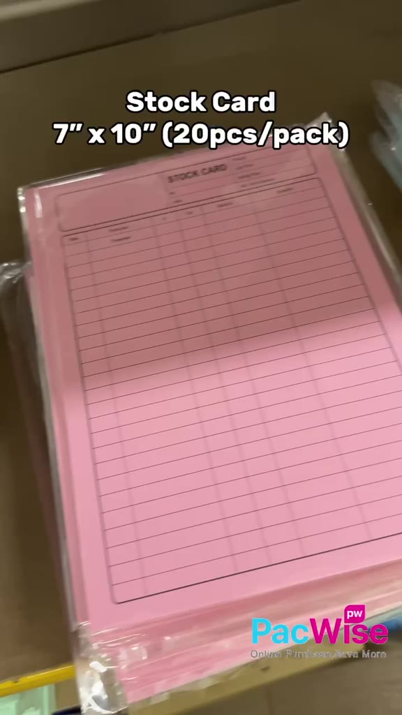 Stock Card / Kad Stok 7” x 10” / Card Stock Paper for Inventory Record ...