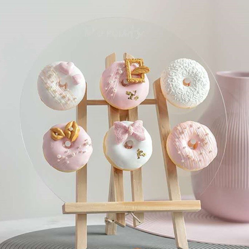 2023 Acrylic donut display stand wrought iron snack display stand wedding dessert table props