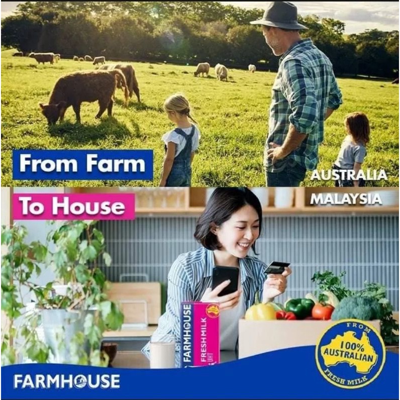 [LOWEST PRICE] Farmhouse UHT 100% Australian Fresh Milk 1L | Shopee ...