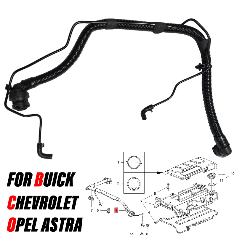 JEAZEA Positive Crankcase Ventilation PCV Hose Tube With Charge AIR