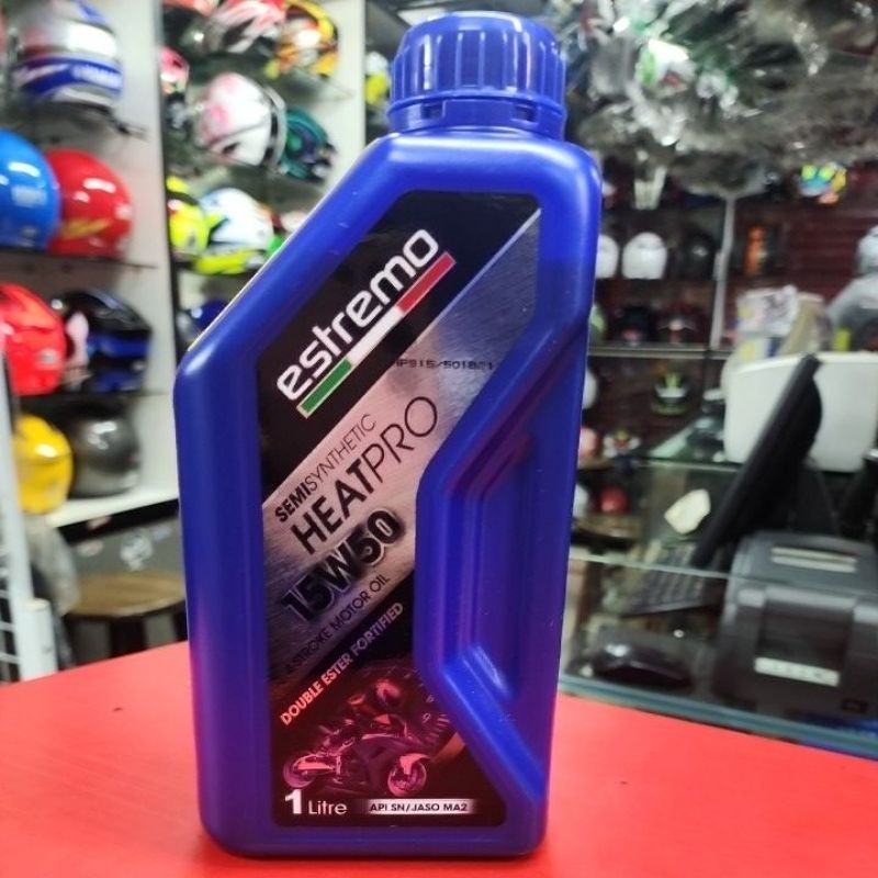 HARI RAYA PACKAGE ENGINE OIL 4T ESTREMO 15W50 HEATPRO + OIL FILTER KAW