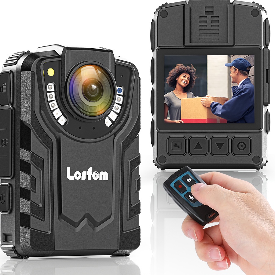 Losfom WD6 1296P Body Camcorder Camera with Remote Control GPS 128G