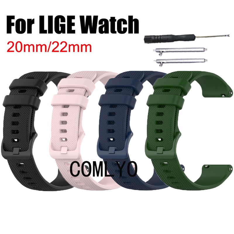 For LIGE Watch Strap Silicone Women Men Band Sports Bracelet