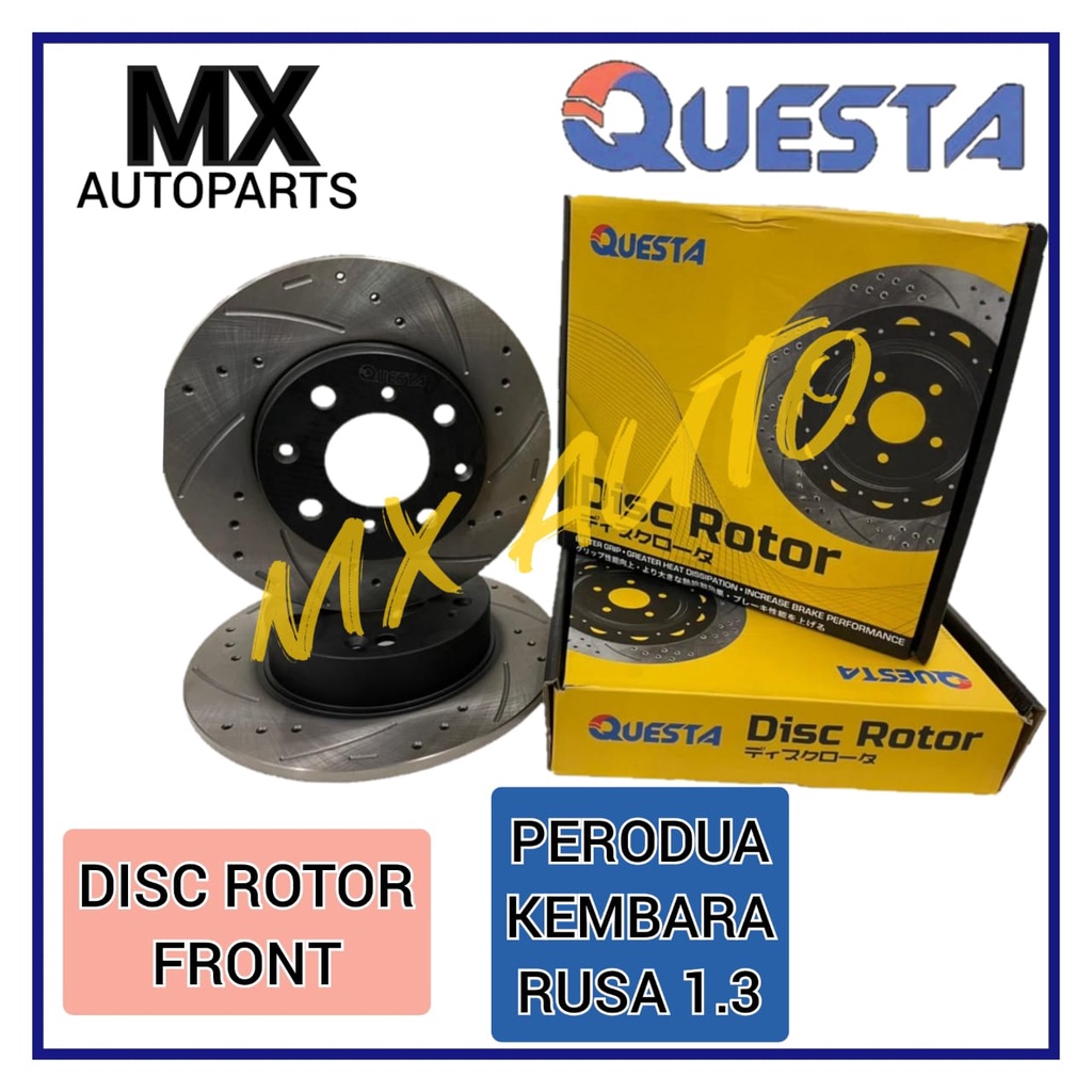 QUESTA PERODUA KEMBARA RUSA 1.3 SPORT BRAKE DISC ROTOR (FRONT) | Shopee ...