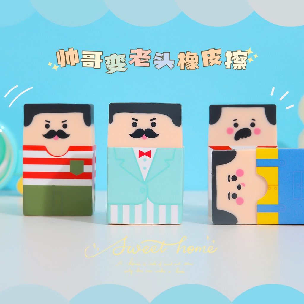 Bald eraser cute ins funny old man interesting primary school students
