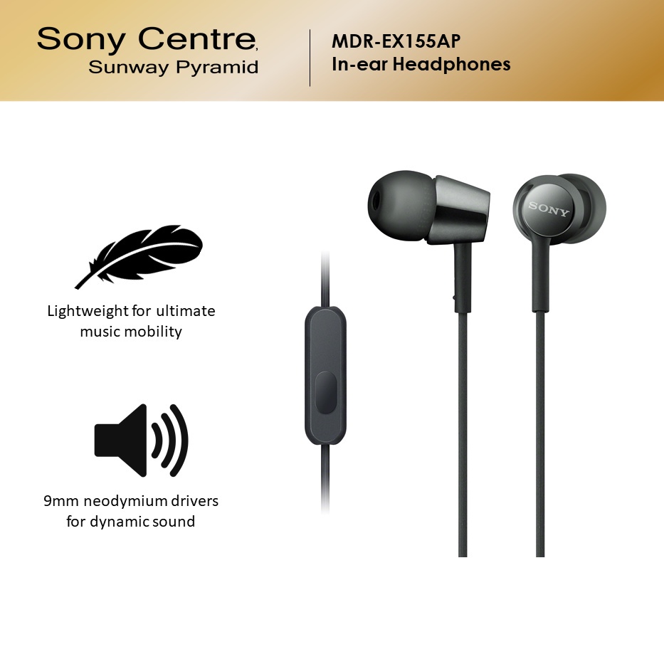 Sony InEar Headphones With Mic MDREX155AP Shopee Malaysia