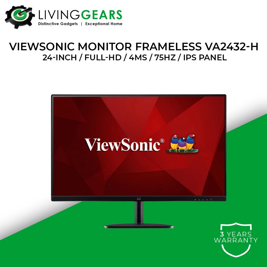 Viewsonic Monitor 24Inch VA2432H 75Hz FullHD IPS With Frameless
