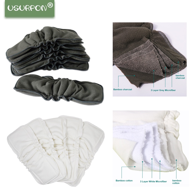 [usurpon] 1PC Reusable Eco Bamboo Cotton Baby Cloth Diaper Bamboo ...
