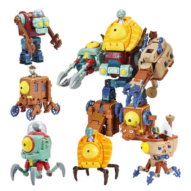 Genuine Plants vs Zombies Transformed Toy Robots Full set of Mech Giant ...