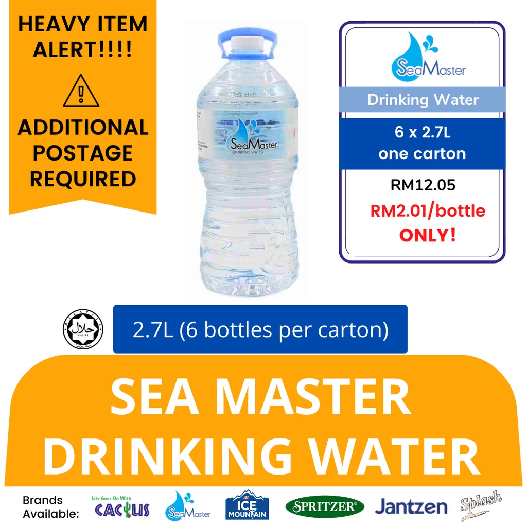 KLANG VALLEY ONLY! Sea Master Drinking Water (2.7Litre X 6 bottles ...