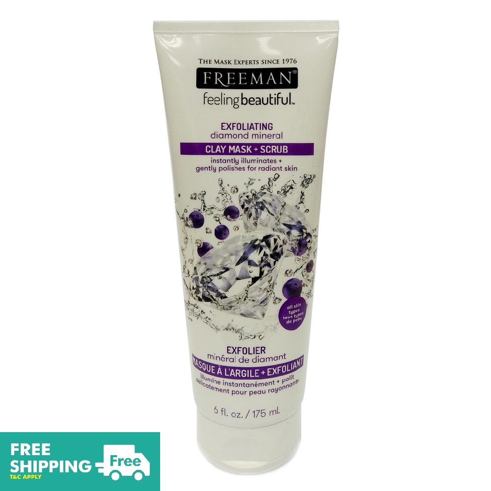 Freeman Exfoliating Diamond Mineral Clay Mask With Scrub (175ml
