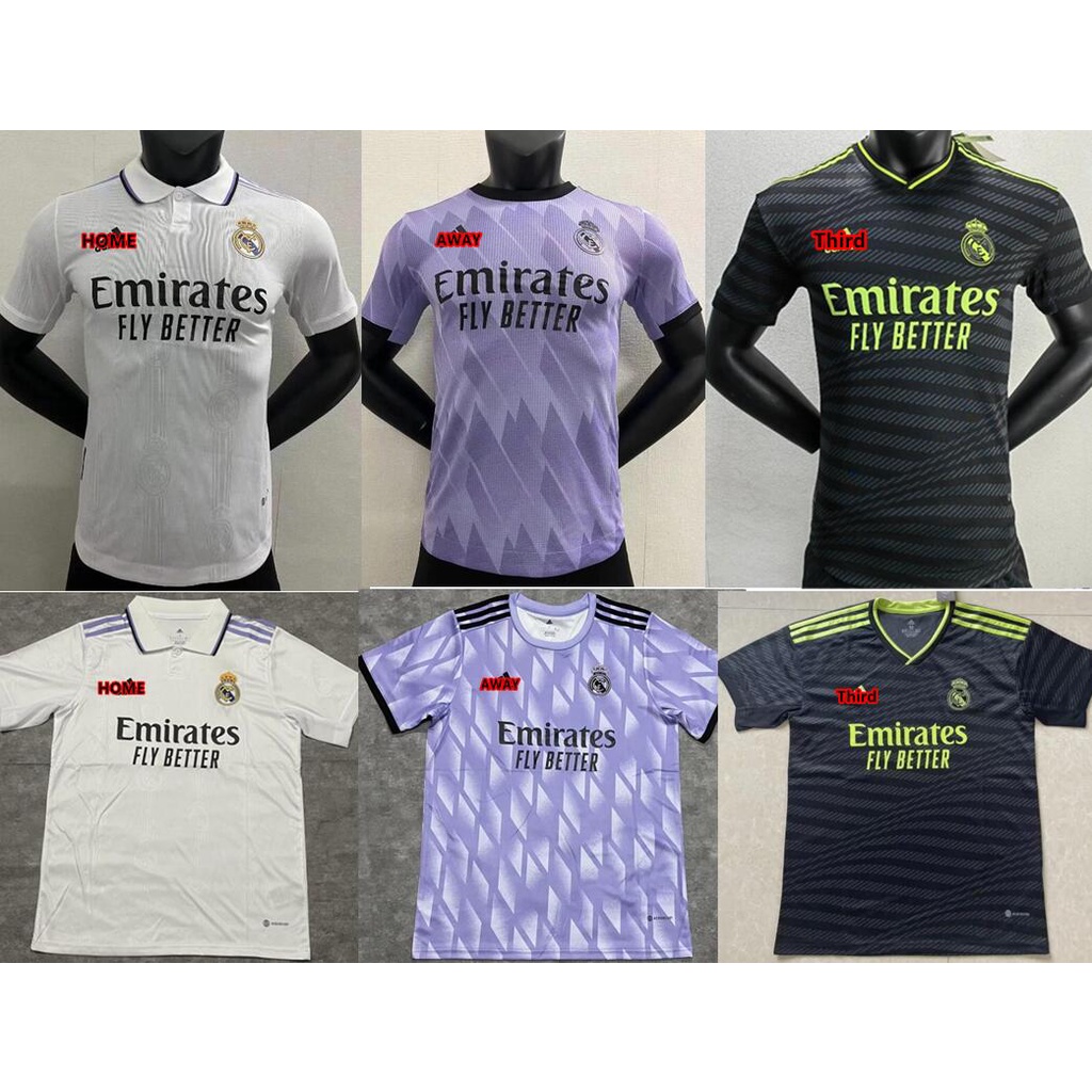 22/23 Real Madrid Home Away Third Fans/Player Issue Jersey | Shopee ...