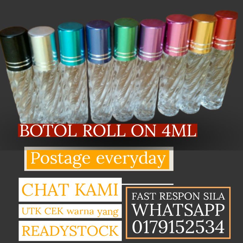 20pcs(BOTOL kosong roll 4ml)[cap colour random] | Shopee Malaysia