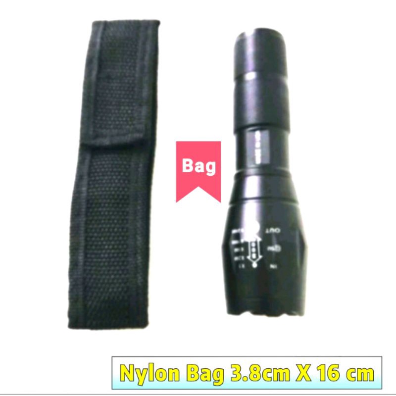 Nylon Bag Holder Belt Pouch Case For Flashlight / Torchlight ( 3.8 cm X 16 cm ) Not included