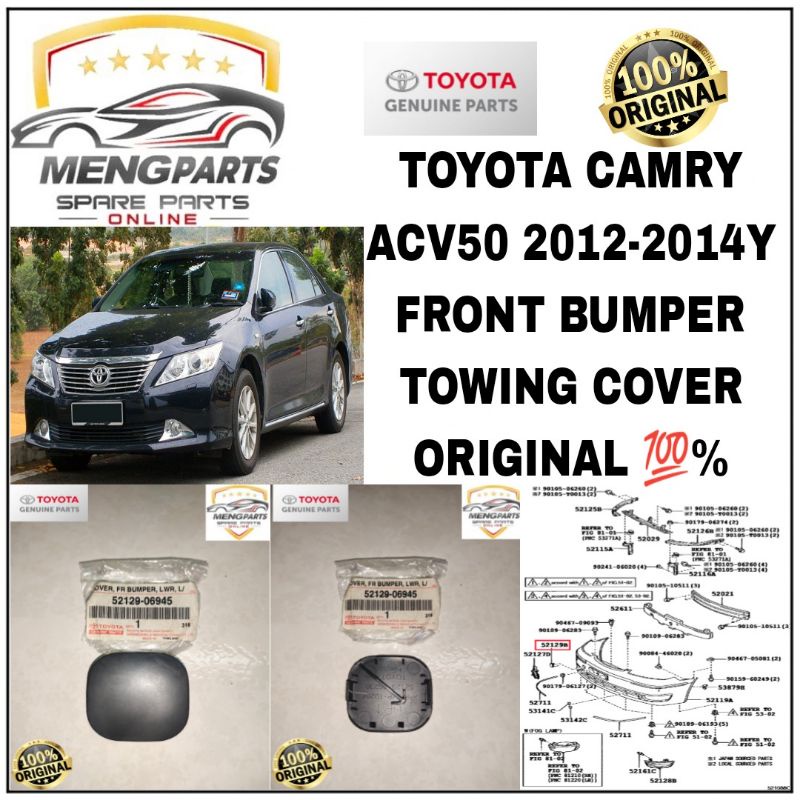 ORIGINAL 💯% TOYOTA CAMRY ACV50 2012-2014 YEAR FRONT BUMPER TOWING COVER ...