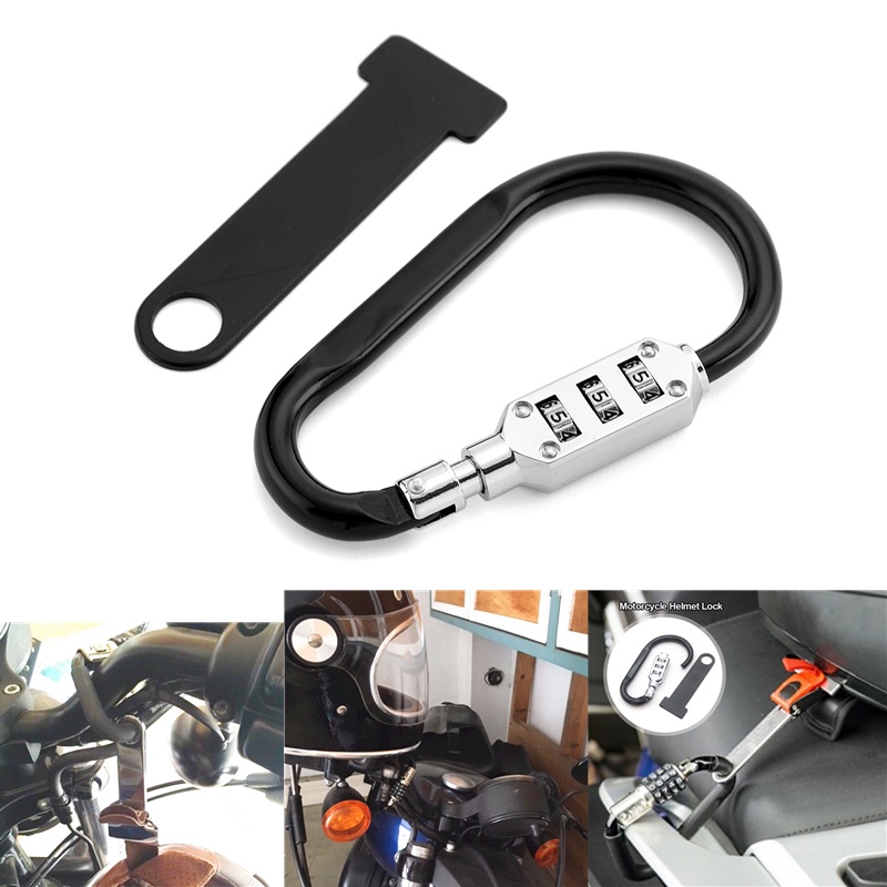 Motorcycle Helmet Lock 3 Digit Password Buckle Scooter Antitheft Open