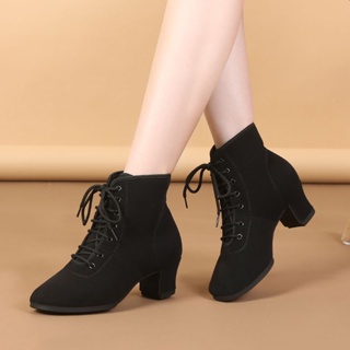 2023 New Luxury Red Bottom Boots Sexy Round Toes Square Heel Ankle Boots  Women Elastic Band Black High Heel Red Sole Shoes - AliExpress