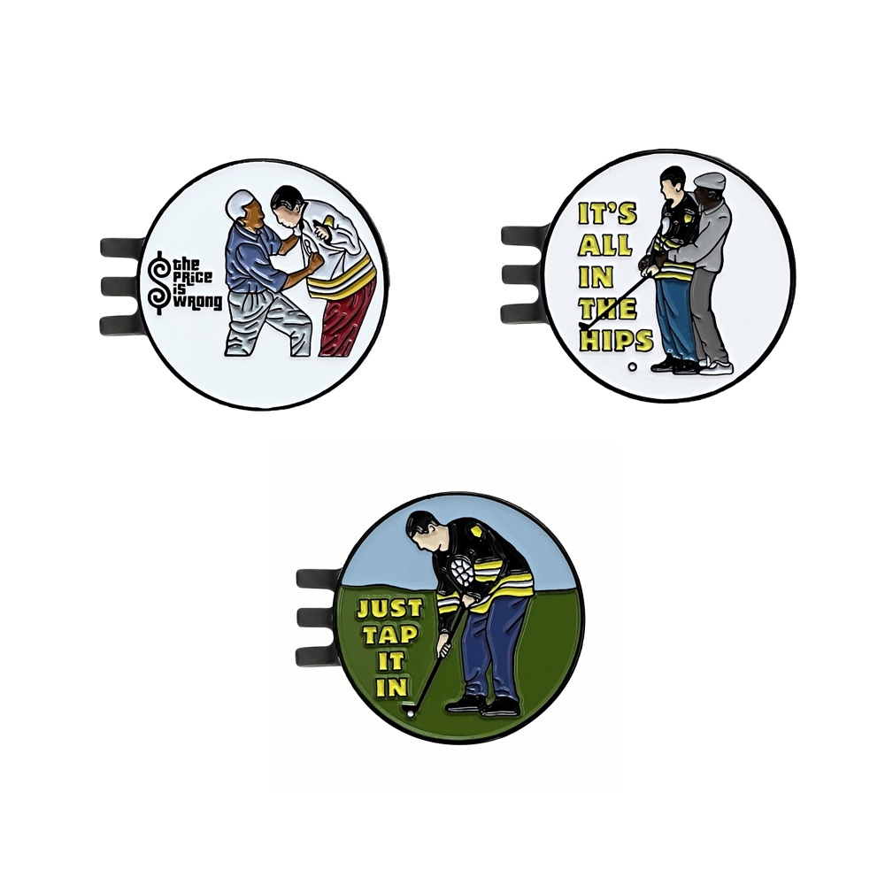 Happy Gilmore Golf Marker Hat Clip with Enamel Ball Marker 1.
