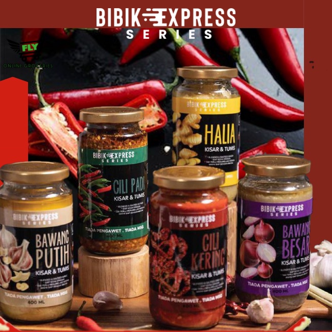 Bibik Express bahan Kisar (400g) Bawang Besar Bawang Putih Cili Kering ...