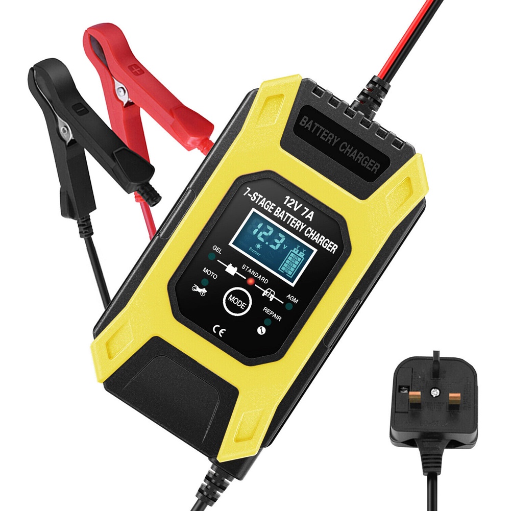 Car Battery Charger 12V 7A Fully Automatic Battery Charger with 7 Charge Stages for Calcium Gel
