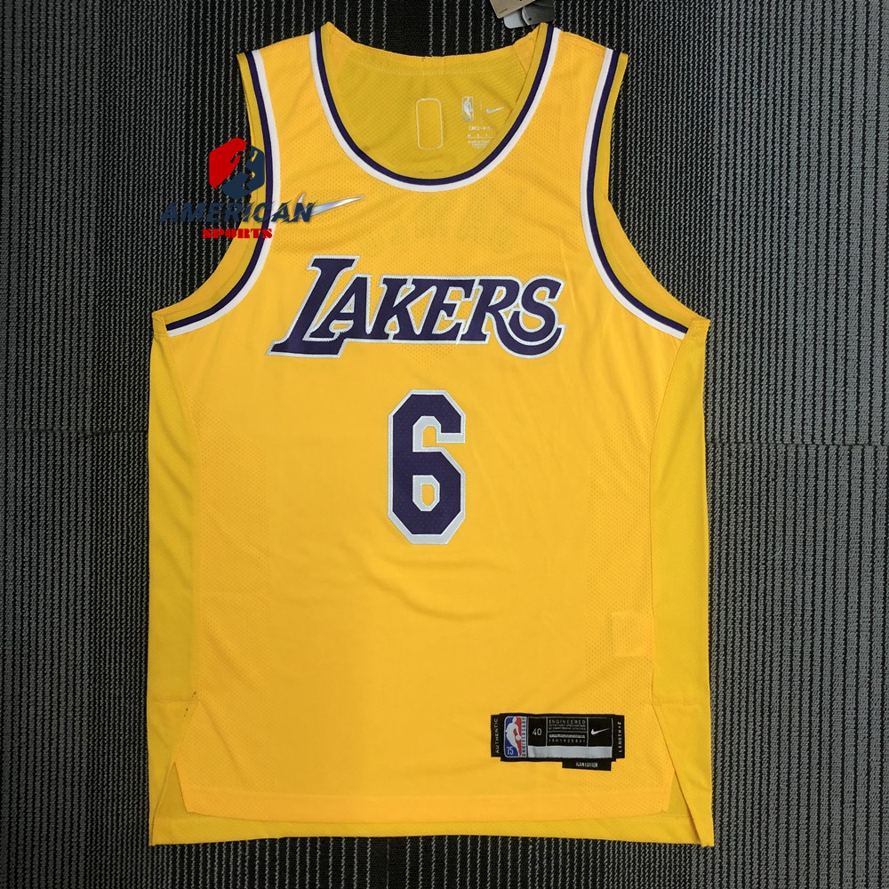 Men's 2022 NBA Jerseys Los Angeles Lakers LeBron James Gold 75th Jersey