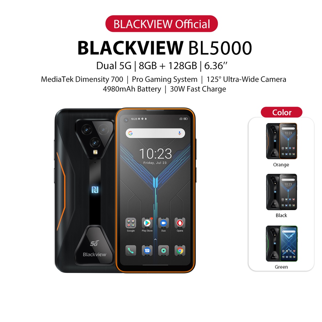 Blackview BL5000 Android 11 Dual 5G Rugged Gaming Mobile Phone: 8Gb + 128Gb