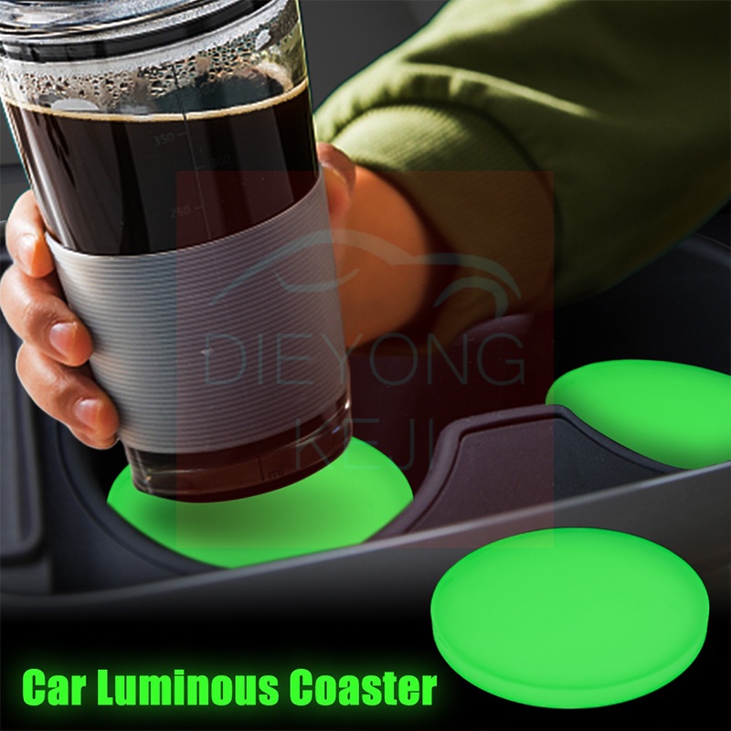 [Ready Stock] Universal Luminous Car Cup Holder Mat Pad Glow In The