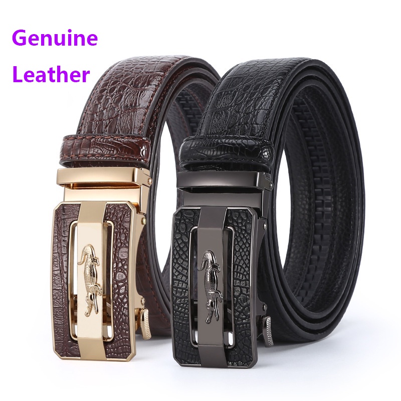 Crocodile men belt business automatic belt buckle young people