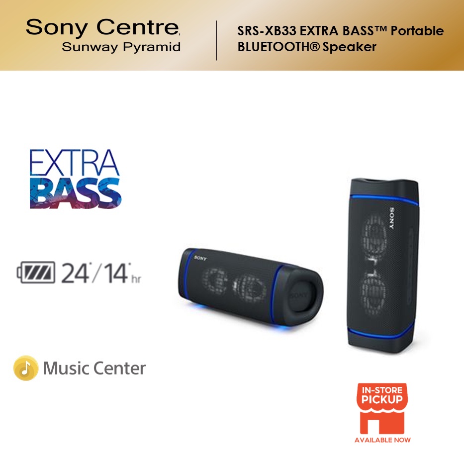 Sony SRSXB33 Extra Bass Portable Bluetooth Speaker XB33 Shopee Malaysia