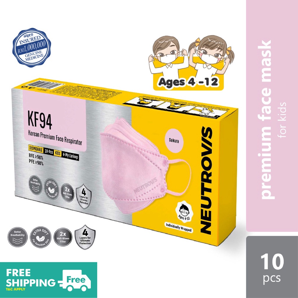 Neutrovis KF94 Korean Premium Kids Face Mask (Sakura) 10s Shopee Malaysia