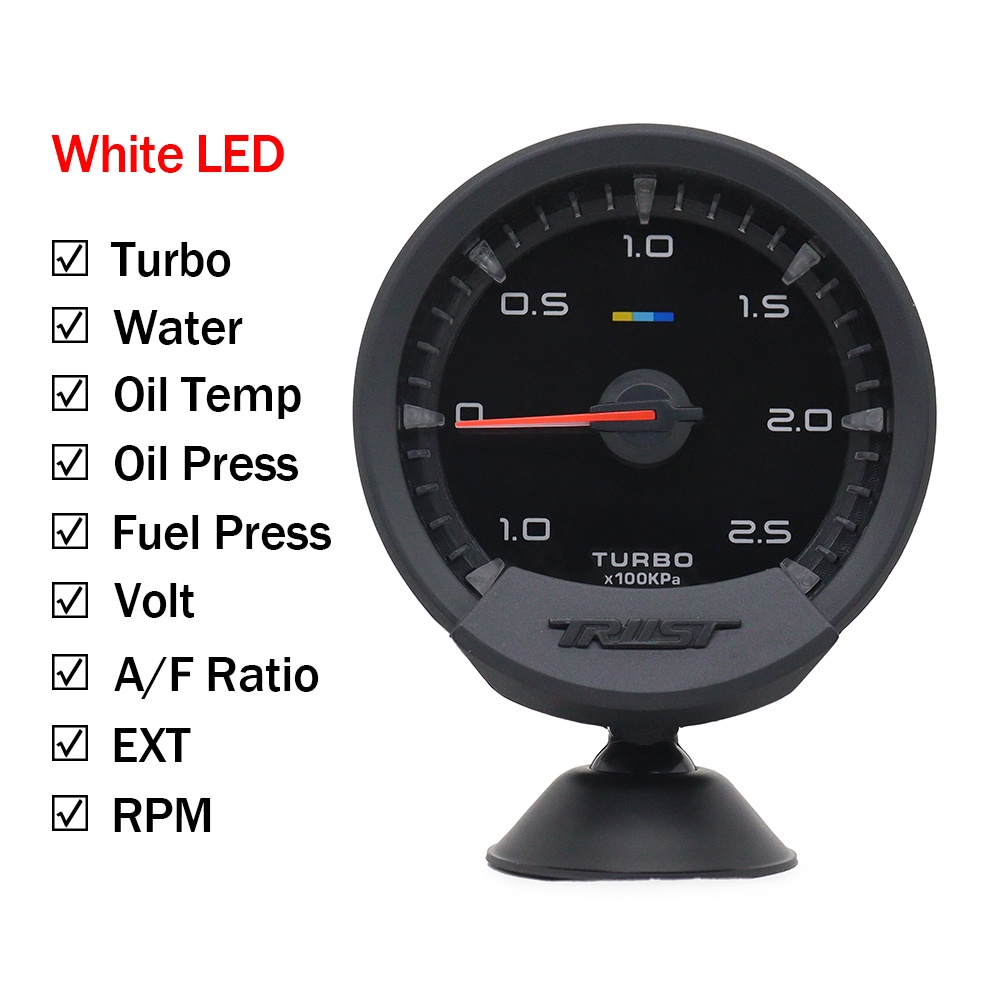 GReddi Sirius Meter Series Trust 74mm White LED Auto Gauge Volt Water ...