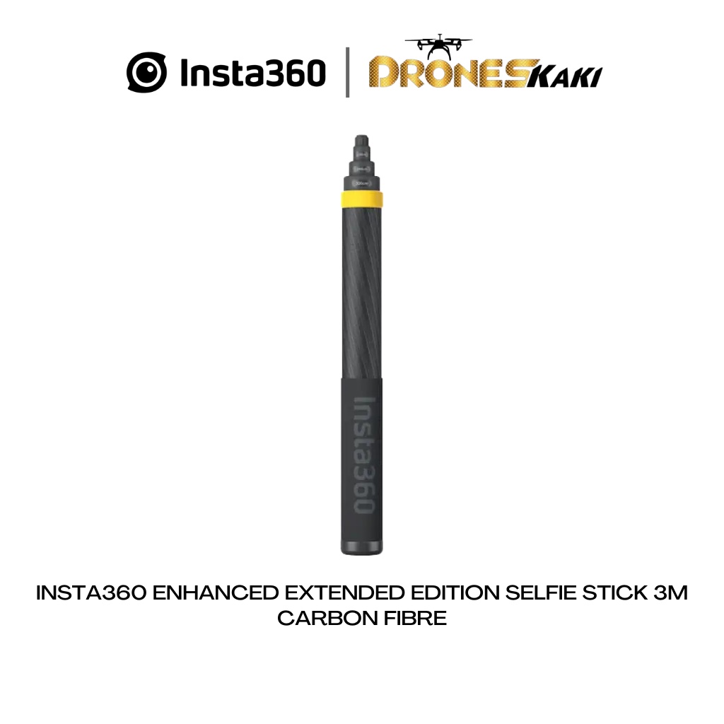 AMagisn 3M Ultra-Long Carbon Fiber Invisible Selfie Stick For Insta360
