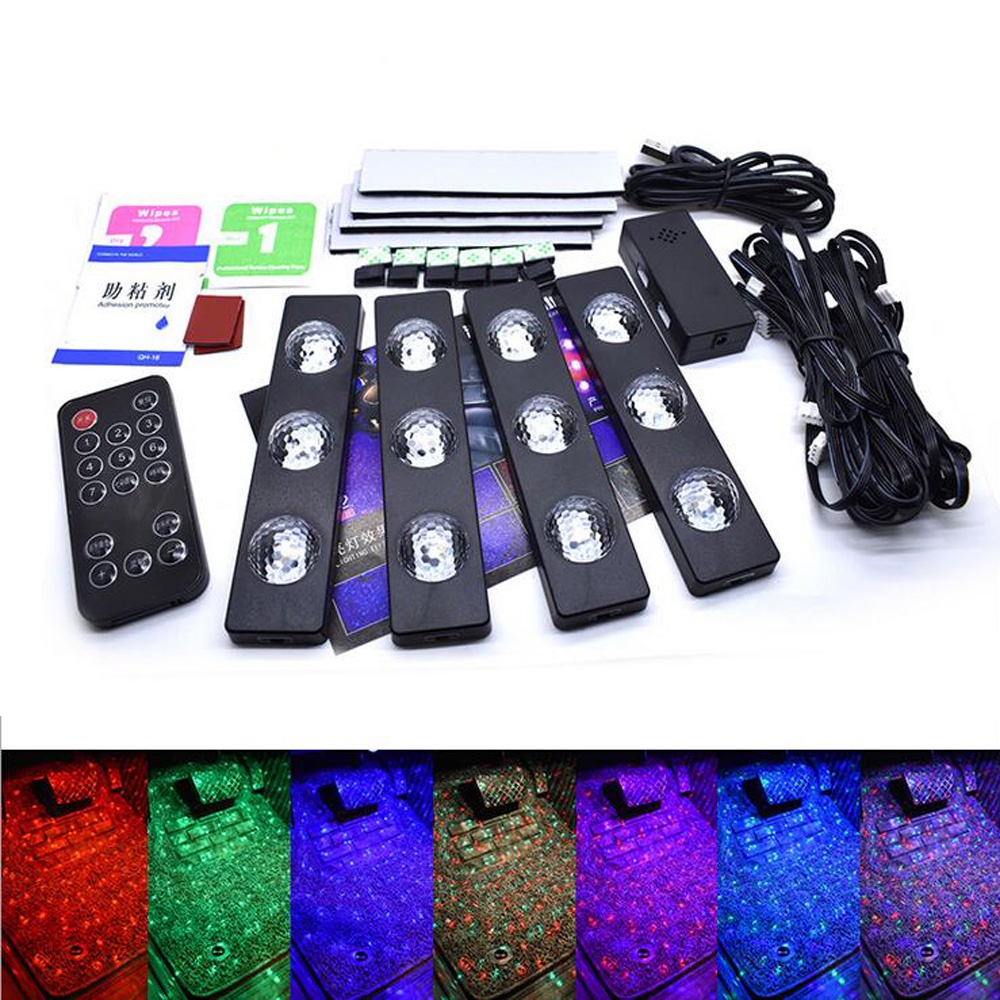 RGB LED Glow Car Interior Lamp Under Dash Footwell Seats Inside - Foto 6