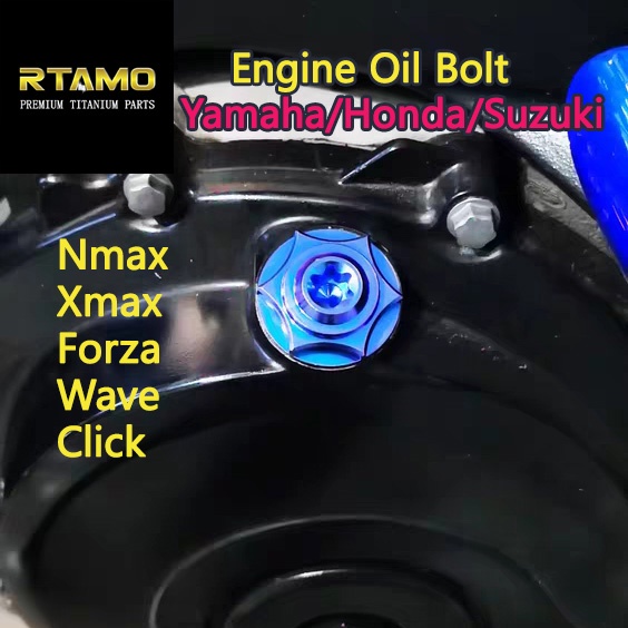 RTAMO Titanium Gr5 Nmax Xmax Engine Oil Sump Drain Plug Bolt Honda