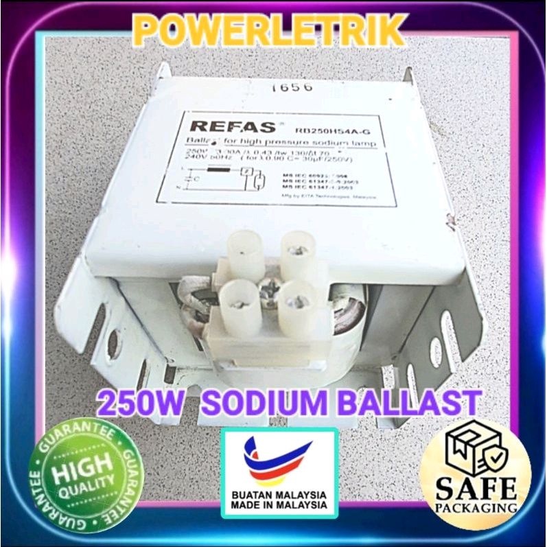 *READY STOCK* REFAS 250W HIGH PRESSURE SODIUM BALLAST FOR STREE