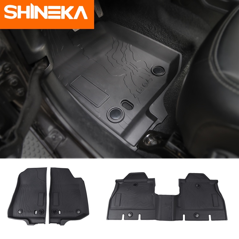 SHINEKA Original Rubber Floor Mats for Jeep Wrangler JL 20182022 Rear