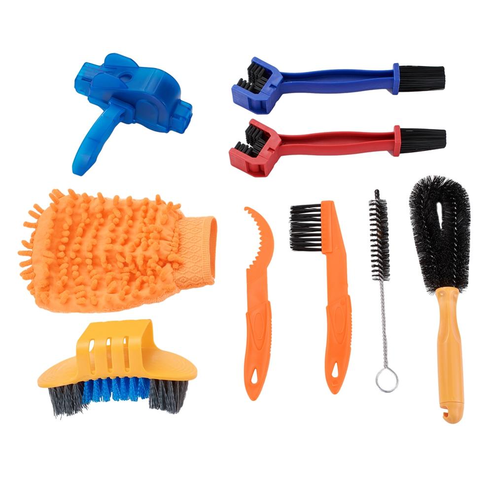 Cycle Bike Motorcycle Chain Cleaning Kit Washing Brush Tool Set for Chain/Crank/Sprcket/Tire