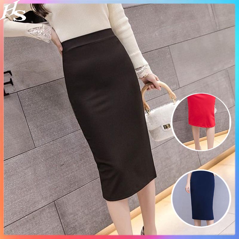 HLBandage Elastic High Waist Back Split Midi Bandage Skirt - Stretchy Bodycon Skirt For Club & Evening Wear - View #7